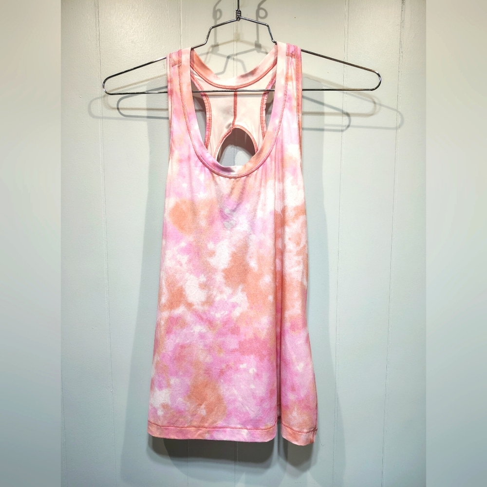 Athleta Nitro Print Tank Size Medium‎ Pink Tie Dye Print